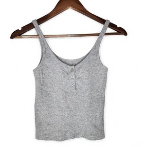 Brandy Melville Ribbed Knit Tank In Heather Gray One Size